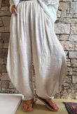 Lalli Damask Classic Tapered Barrel Leg Pant Stone